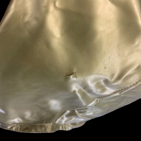 Vtg Atlantic Beach Plus Sz 3X Gold Metallic Vinyl Shiny PVC Raincoat Zip Lined - Picture 9 of 10